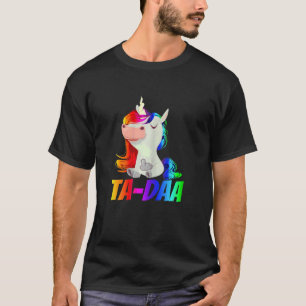 Womens TA DAA Middle Finger Rainbow Unicorn T-Shirt