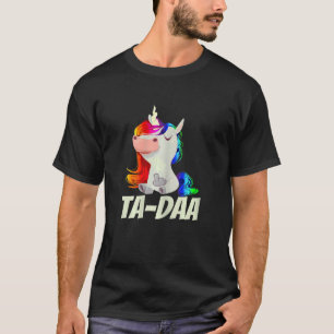 Womens TA DAA Middle Finger Rainbow Unicorn T-Shirt