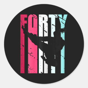 Womens Taekwondo 40th Birthday Martial Arts Karate Classic Round Sticker