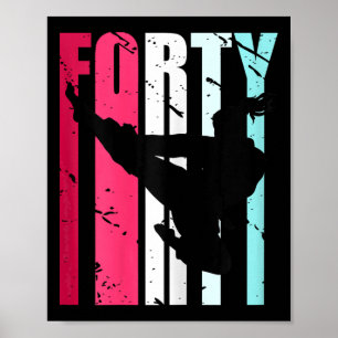 Womens Taekwondo 40th Birthday Martial Arts Karate Poster