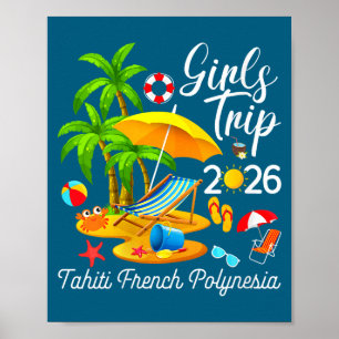 Women's tahiti french polynesia beach summer girls poster