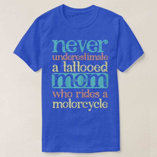 Womens Tattooed Mum Biker Motorcycle Biking  T-Shirt (Design Front)