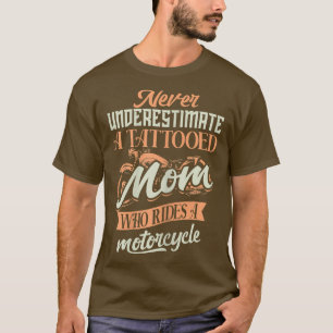 Womens Tattooed Mum Motorcycle Biker Biking T-Shirt