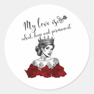 Womens Tattooed Single Woman Inked Woman For Anti Classic Round Sticker