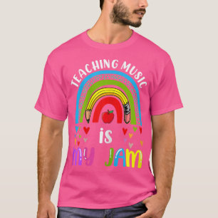 Womens Teacher Back To School Rainbow Teaching Mus T-Shirt