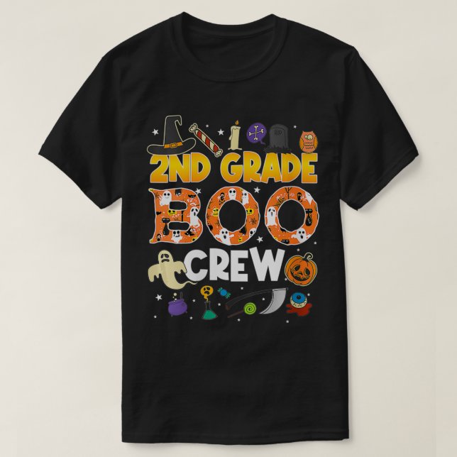 Womens Teacher Halloween  Women Men Kids 2nd Grade T-Shirt (Design Front)