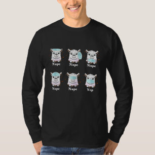 Womens Teacher Life 2020 Llama Wearing Mask Face T-Shirt