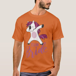 Womens Team Bride JGA unicorn dabbing bachelorette T-Shirt