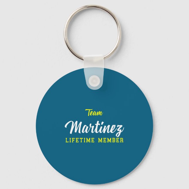 Womens Team Martinez Lifetime Member Surname Birth Key Ring (Front)