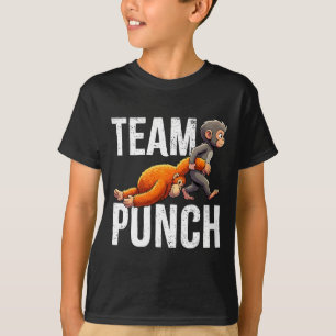 Women's team punch cute baby monkey  T-Shirt