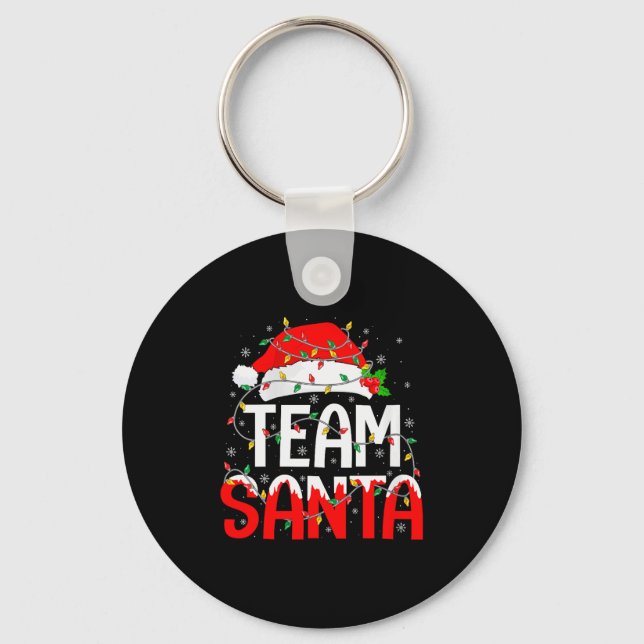Womens Team Santa Christmas Pajamas Matching Famil Key Ring (Front)