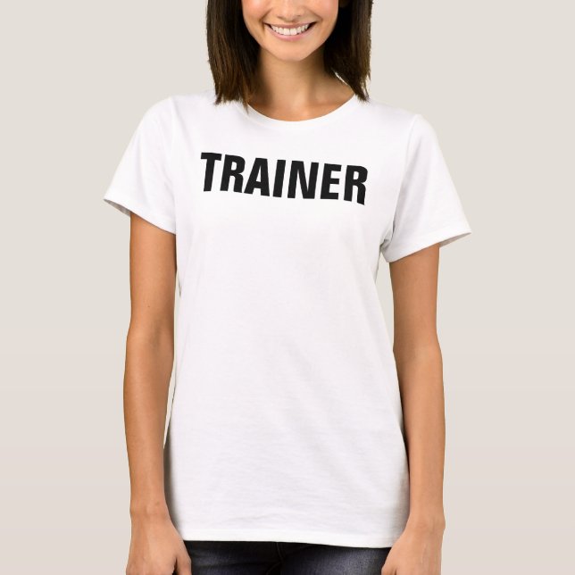 Womens Team Trainer Coach Black White Template T-Shirt (Front)