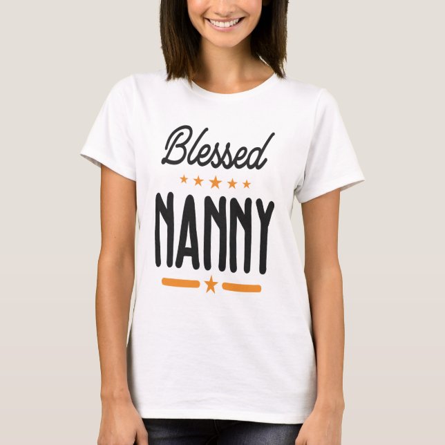 Womens Tee Blessed Nanny Grandma Gift (Front)