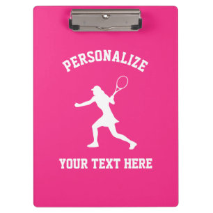 Women's tennis coach accessory pink clipboard
