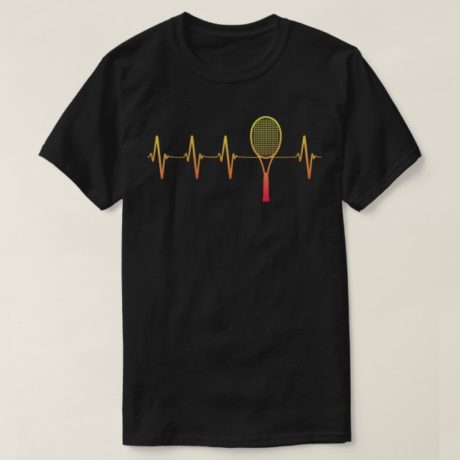 Womens Tennis Heartbeat Funny Tennis Racket Heart  T-Shirt (Design Front)