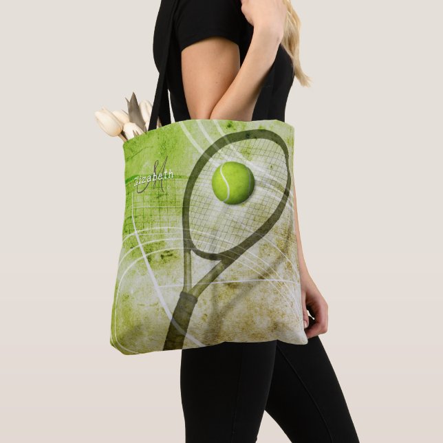 women's tennis monogrammed tote bag (Close Up)