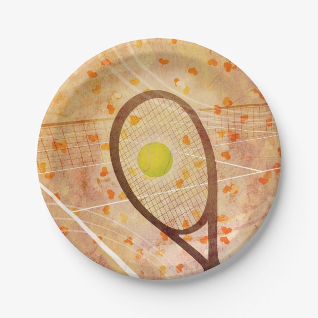 Women's tennis "Tennis Love" Paper Plate (Front)