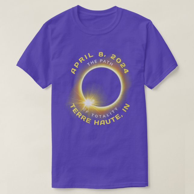 Womens Terre Haute Indiana Solar Eclipse Totality  T-Shirt (Design Front)
