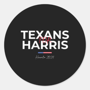 Womens Texans For Kamala Harris 2024 Texans For Ha Classic Round Sticker