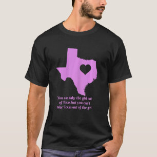 Womens Texas Pride Girl State Map Heart Pride Cu T-Shirt