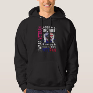 Womens Thank You Brother Veterans Day American Fla Hoodie