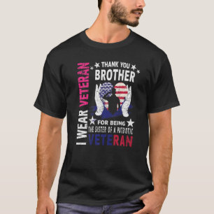 Womens Thank You Brother Veterans Day American Fla T-Shirt