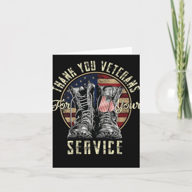 Womens Thank You Veterans For Your Service Veteran Card (Front)