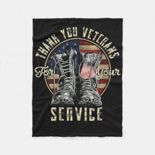 Womens Thank You Veterans For Your Service Veteran Fleece Blanket