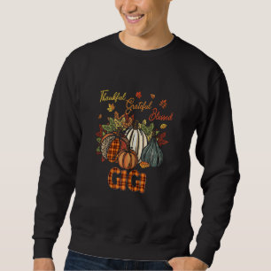 Womens Thankful Grateful Blessed Gigi Pumpkins Fal Sweatshirt