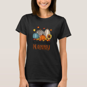 Womens Thankful Grateful Blessed Nanny Pumpkins Fa T-Shirt