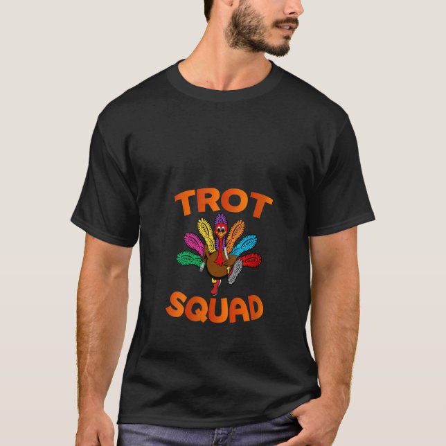 Womens Thanksgiving Day Running Turkey Trot Squad  T-Shirt (Front)