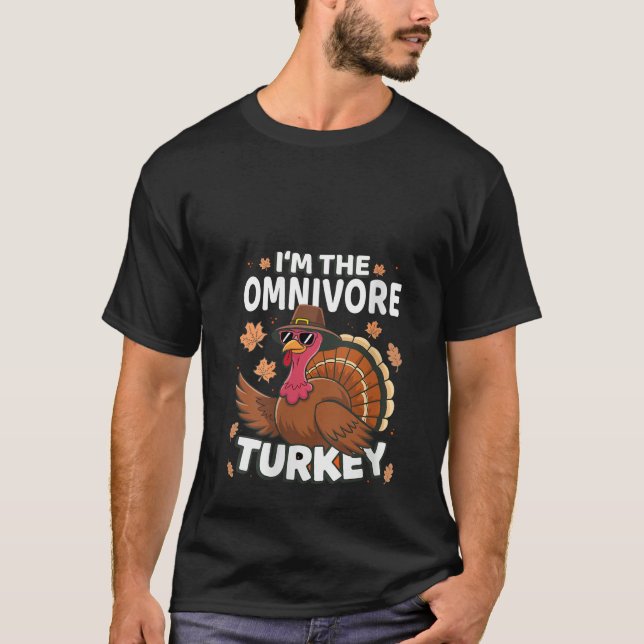 Womens Thanksgiving I m The Omnivore Turkey Family T-Shirt (Front)