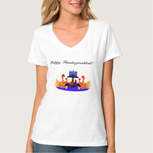 Women's Thanksgivukkah Funny Turkey Wine Tshirt