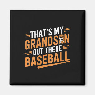 Womens Thats My Grandson Out Baseball Grandma Moth Magnet