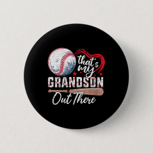 Womens Thats My Grandson Out There Baseball Grandm 6 Cm Round Badge