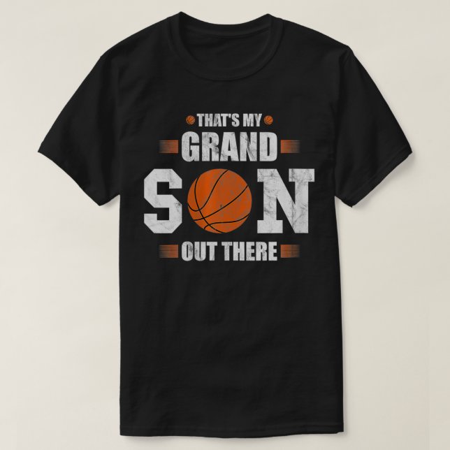 Womens That's My Grandson Out There Basketball Bal T-Shirt (Design Front)