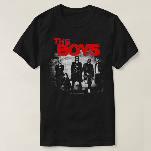 Womens The Boys Graffiti Group Photo VNeck  T-Shirt (Design Front)