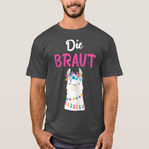 Womens The Bride  Team Bride Sweet Llama Alpaca JG T-Shirt