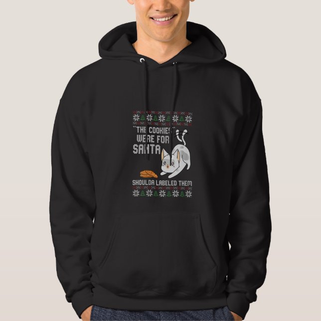 Womens The Cookies Were For Santa Christmas Funny  Hoodie (Front)