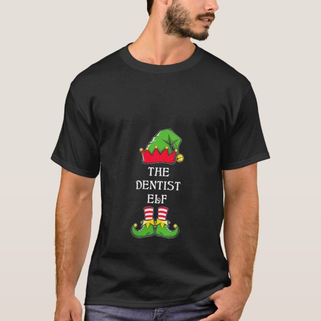 Womens The Dentist Elf Funny Christmas Dental Care T-Shirt (Front)