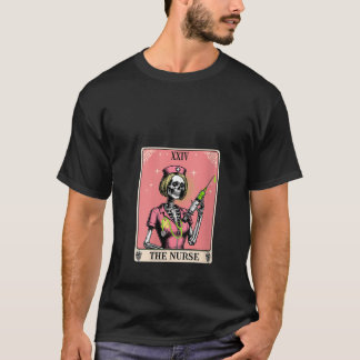 Womens The Nurse Tarot Card Whimsy Goth Skeleton G T-Shirt