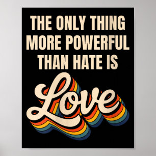 Women's the only thing more powerful than hate is poster