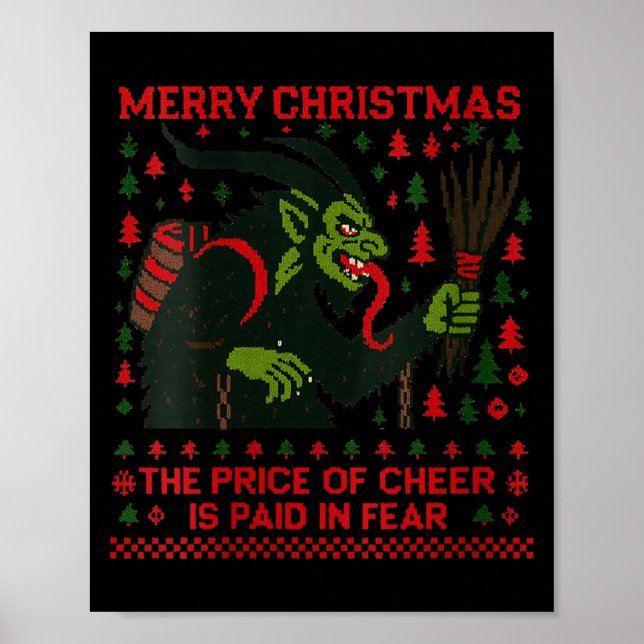 Womens The Price Of Cheer Is Paid In Fear Christma Poster (Front)