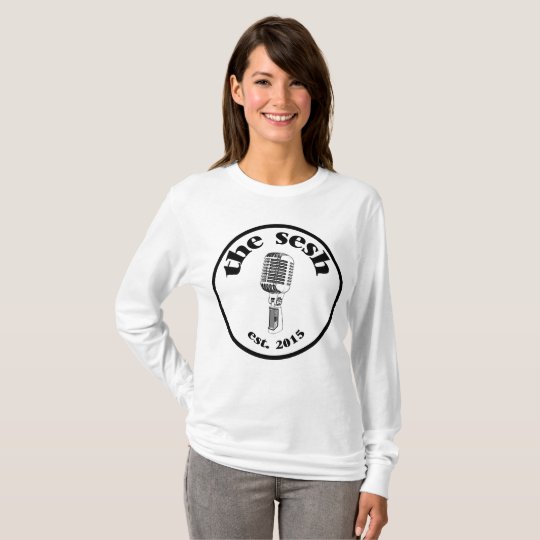 Women's "the sesh" Crest White Long-Sleeved Shirt