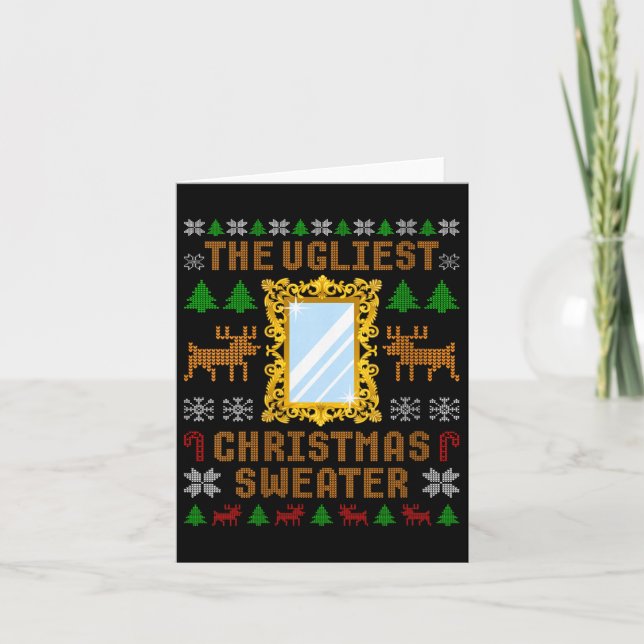 Womens The Ugliest Christmas Sweater With An Image Card (Front)