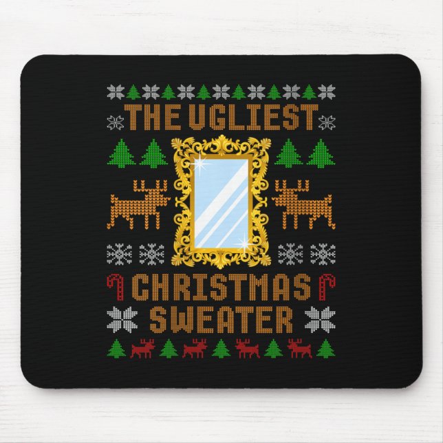 Womens The Ugliest Christmas Sweater With An Image Mouse Mat (Front)