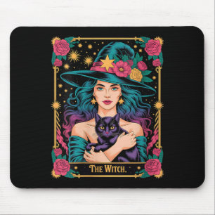 Womens The Witch Card Halloween Gothic Witchy Mouse Mat