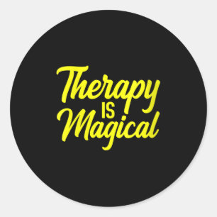Womens Therapy Is Magical Therapist Mental Health Classic Round Sticker