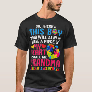 Womens There's This Boy He Calls Me Grandma  Autis T-Shirt