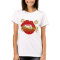 Womens THICKALICIOUS Gold & Red lips Whit Tshirt